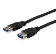 Equip Cable Alargador USB A Macho a USB A Hembra 3.0 - Conectores Chapados en Niquel - Longitud 2m - Color Negro