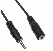 Equip Cable de Audio Estereo Jack 3.5mm Macho a Jack 3.5mm Hembra - Longitud 2.5m - Color Negro