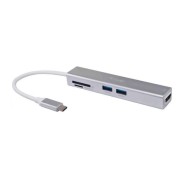 Equip Hub USB-C con 2x USB 3.0, 1x HDMI, Lector SD y MicroSD - Velocidad de hasta 5Gbps - Carcasa de Aluminio