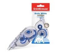 Erichkrause Arctic White Cinta Correctora 5mmx8m - Secado Inmediato - Permite Escritura Sobre la Correccion - Control de Cinta - Color Blanco