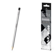ErichKrause Art Pack de 6 Lapices de Grafito - Durezas Surtidas HB-8B - Cuerpo Hexagonal - Mina Resistente - Agarre Ergonomico - Color Plata