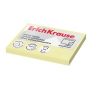 ErichKrause Bloc de 100 Notas Adhesivas 50x75mm - Removibles - Color Amarillo Claro