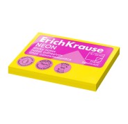 ErichKrause Bloc de 100 Notas Adhesivas 50x75mm - Removibles - Color Amarillo Neon