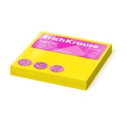 ErichKrause Bloc de 100 Notas Adhesivas 75x75mm - Removibles - Color Amarillo Neon