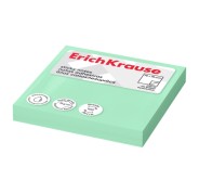 ErichKrause Bloc de 100 Notas Adhesivas Reposicionables - Papel de 75g/m2 - 75x75mm - Pegamento a Base de Agua - Color Verde