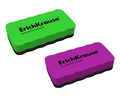 Erichkrause Borrador de Pizarra Blanca Magnetico - Limpieza en Seco - Imanes Incorporados - sin Rastros - Color Variado