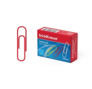 Erichkrause Caja de 100 Clips de Colores con Recubrimiento de Vinilo - Alambre de Acero de Alta Calidad - Resistente a la Corrosion - Colores Surtidos