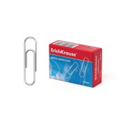 Erichkrause Caja de 100 Clips Metalicos 33mm - Acero Revestido de Zinc - Alta Resistencia y Durabilidad - Color Acero