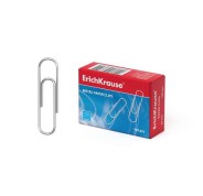 Erichkrause Caja de 100 Clips Metalicos Galvanizados 28mm - Alta Resistencia y Durabilidad - Resistentes a la Corrosion - Color Plateado