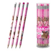 ErichKrause CapyBarbara Lapiz de Grafito con Goma de Borrar - Mina HB - Cuerpo Redondo - Plastico - Agarre Ergonomico - Colores Surtidos
