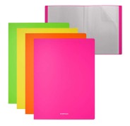 Erichkrause Carpetas con Fundas Matt Neon - 40 Fundas - Tamaño A4 - Surtido Colores (4 pcs en Bolsa) - Colores Surtidos