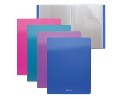 Erichkrause Carpetas con Fundas Matt Vivid - 20 Fundas A4 - Colores Surtidos