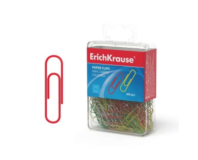 Erichkrause Clips de Colores con Recubrimiento de Plastico - Alambre de Acero de Alta Calidad - Resistente a La Corrosion - Colorido