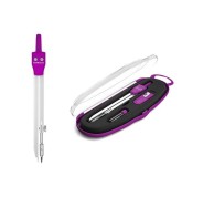 Erichkrause Compases Metalicos Conjunto de Instrumentos School 135mm - Radio Maximo 21 cm - Incluye Afilador y Mina de Recambio - Colores Neon - Estuche de Plastico - Caja de Plastico con Colgador