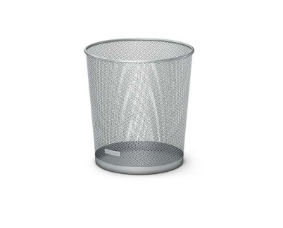 Erichkrause Compass Papelera de 12L - Base Redonda - Acero Inoxidable - Ideal para Oficinas - Color Plata