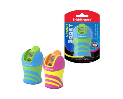 Erichkrause Cyber Sport Sacapuntas con 2 Orificios y Deposito - Orificios de 8mm y 11mm - Colores Surtidos