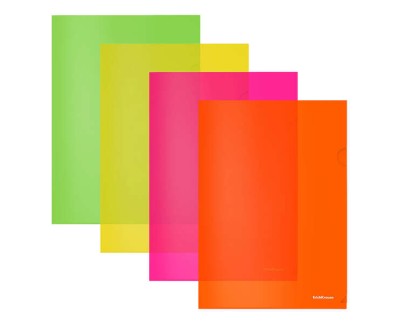Erichkrause Dossiers U&ntilde;ero Glossy Neon - A4 Semitransparente - Colores Surtidos