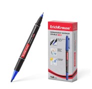 Erichkrause Double P-80 Marcador Permanente Doble Punta - Punta Bala de 1,65mm, Punta Fina de 0,45mm - Tinta a Base de Alcohol Resistente al Agua y a los Rayos UV - Color Azul