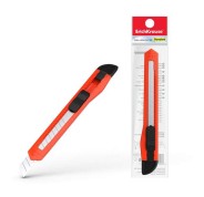Erichkrause EasyCut Cuter con Fijador Push-Lock Standard 9mm - Sistema de Sujecion de Cuchilla con Seguro de Empuje - Cuchilla Segmentada de Acero - Color Aleatorio Naranja/Amarillo