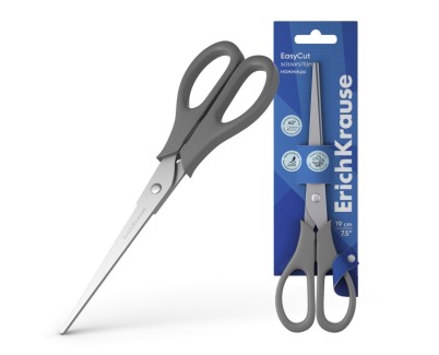 ErichKrause EasyCut Tijeras de Acero Inoxidable 19cm - Doble Afilado Avanzado - Colores Surtidos Aleatorios
