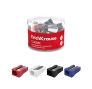 ErichKrause EasySharp Classic Sacapuntas de Plastico - Cuchilla Niquelada de Acero al Carbono - Orificio de 8mm - Colores Surtidos