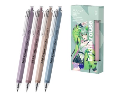 ErichKrause Essential Matic Manga Boligrafo Retractil - Modelos Surtidos - Trazo 0.28mm - Color Azul