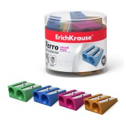 Erichkrause Ferro Color Plus - Sacapuntas Doble de Aluminio - Agarre Ergonomico - 8mm y 11mm de Diametro - Color Surtido