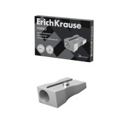 Erichkrause Ferro Sacapuntas de Aluminio con Agarre Ergonomico - Orificio de 8mm - Cuchilla de Acero al Carbono - Color Aluminio