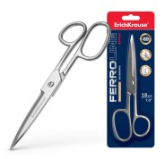 Erichkrause Ferro Tijera Metalica 18cm - Fabricadas en Acero de Alta Calidad - Cuchillas Engrosadas - Color Plateado