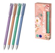 ErichKrause G-Reed Stick Pastel Bloom Boligrafo con Capuchon - Modelos Surtidos - Trazo 0.25mm - Tinta de Gel - Resistente al Agua - Secado Rapido - Tapa Ventilada - Color Azul