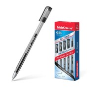 Erichkrause G-Tone Boligrafo de Gel - Cuerpo Translucido con Grip Perfilado Triangular - Punta de 0,5mm - Tinta de Gel de Secado Rapido - Color Negro