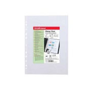 Erichkrause Glossy Clear Pack de 10 Fundas Multitaladro A4 100mic - 11 Taladros - Acabado Brillante Transparente