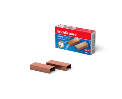 Erichkrause Grapas de Cobre ?10 - 1000 Grapas - Alta Resistencia y Facil Engrapado - Resistente a La Corrosion - Color Cobre