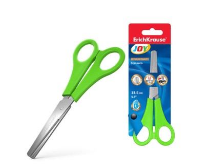 Erichkrause Joy Tijeras para Zurdos 13.5cm - Cuchillas Acero Inoxidable - Extremos Redondeados - Resistente a La Corrosion - Mangos de Plastico Resistente - Colores Surtidos Aleatorios