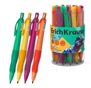 ErichKrause Kiddy Dino Art Portaminas - Mina HB de 2.0mm - Agarre de Goma - Motivo de Dinosaurios - Colores Surtidos