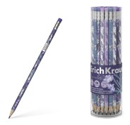 Erichkrause Lavanda Lapiz de Grafito Triangular HB - Goma de Borrar - 4 Diseños Surtidos