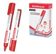 Erichkrause Liquid LW-600 Marcador de Pizarra Blanca - Tinta Liquida a Base de Alcohol - Punta en Forma de Bala - Ancho de Linea 2.5mm - Color Rojo