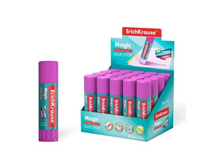 Erichkrause Magic - Pegamento en Barra Super Fuerte - Adhesion Rapida y Fiable - Color Gradualmente Desaparece - No Toxico - Resistente al Frio - Color Blanco