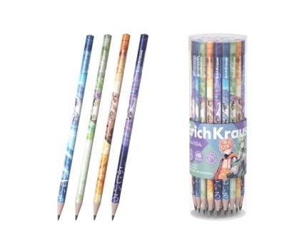 ErichKrause Manga Lapiz de Grafito - Mina HB - Cuerpo Triangular - Agarre Ergonomico - Colores Surtidos