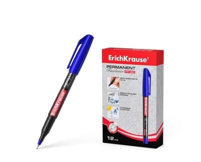 Erichkrause Marcador Permanente Fp-50 - Punta Fina de 0.6mm - Resistente a La Luz y al Agua - Color Azul