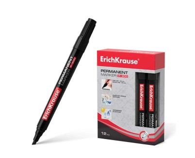 Erichkrause Marcador Permanente P-300 - Punta Biselada - para Escribir en Multiples Superficies - Color Negro