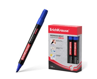 Erichkrause Marcador Permanente P-300 - Punta Biselada - Resistente al Agua y a los Rayos UV - Color Azul