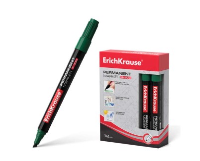 Erichkrause Marcador Permanente P-300 - Punta Biselada - Resistente al Agua y a los Rayos UV - Color Verde
