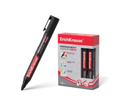 Erichkrause Marcador Permanente P-400 - Punta en Forma de Bala - Resistente a Multiples Superficies - Color Negro