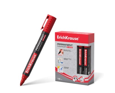 Erichkrause Marcador Permanente P-400 - Punta en Forma de Bala - Resistente a Multiples Superficies - Color Rojo