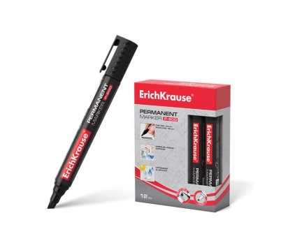 Erichkrause Marcador Permanente P-500 - Punta Biselada - Resistente al Agua y a los Rayos UV - Color Negro