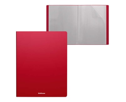 Erichkrause Matt Classic Carpeta con 20 Fundas - Tamaño A4 - Color Rojo