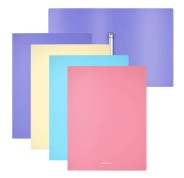 Erichkrause Matt Pastel Pack de 4 Carpetas con 2 Anillas de 24mm Tamaño A4 - Colores Surtidos