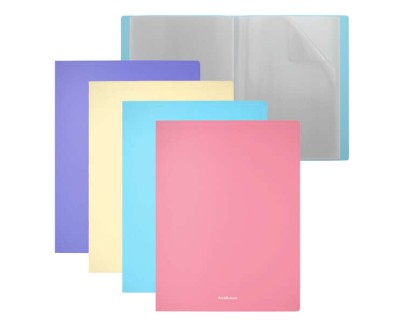 Erichkrause Matt Pastel Pack de 4 Carpetas con 20 Fundas A4 - Colores Surtidos