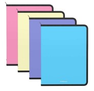 Erichkrause Matt Pastel Pack de 4 Carpetas con Cremallera  A4 - Para Organizar y Transportar Documentos - Colores Pastel Surtidos